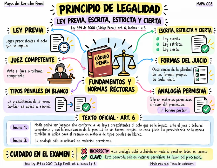 Principio de legalidad: ley previa, escrita, estricta y cierta